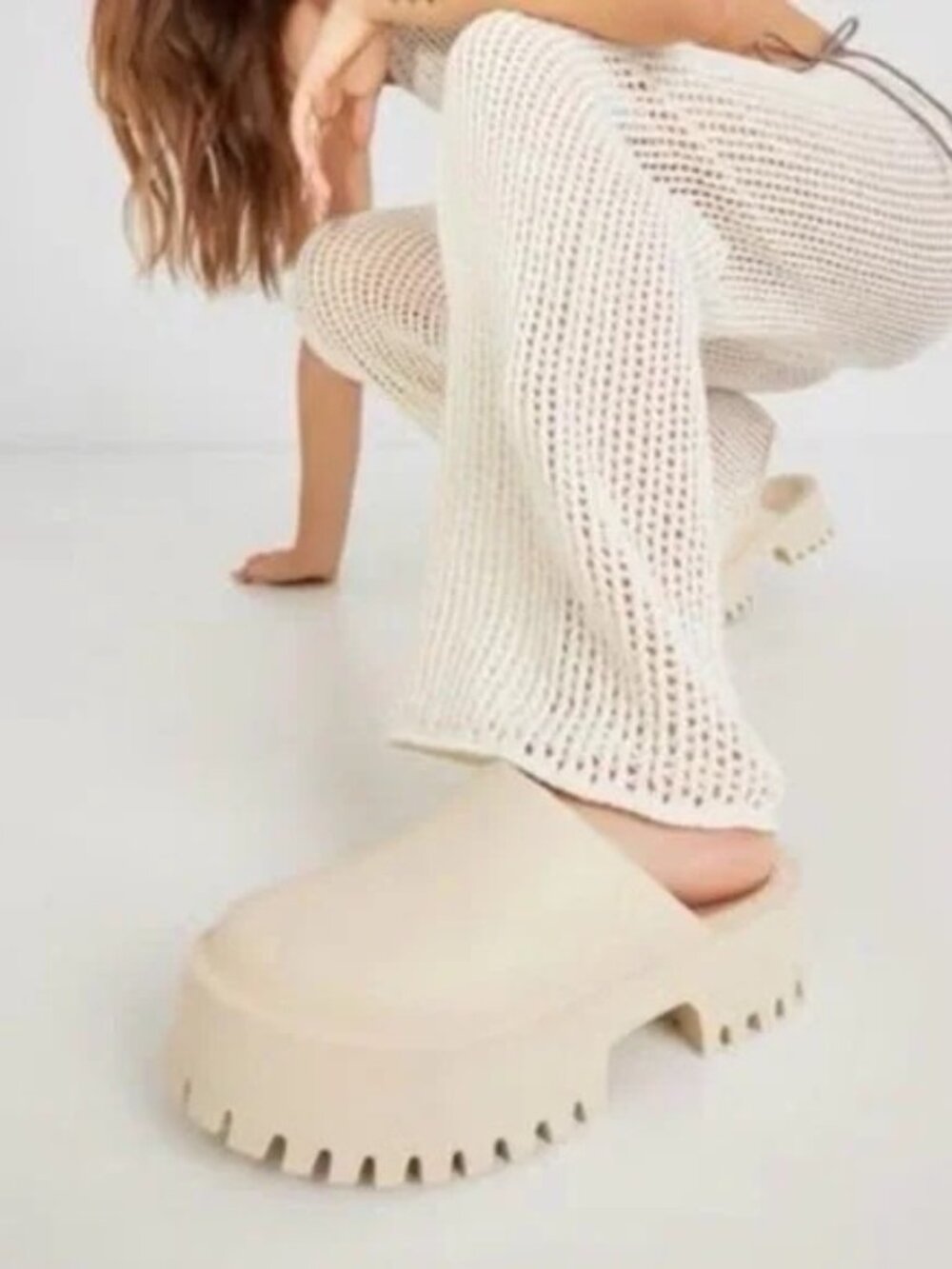 Jeffrey Campbell Clogge Clog Sea Salt Color Women's Size 9 Chunky Lug Sole Y2K